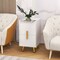 Costway Nightstand with Charging Station Home Bedside Sofa Side Tables with 2 Drawers Coffee/White